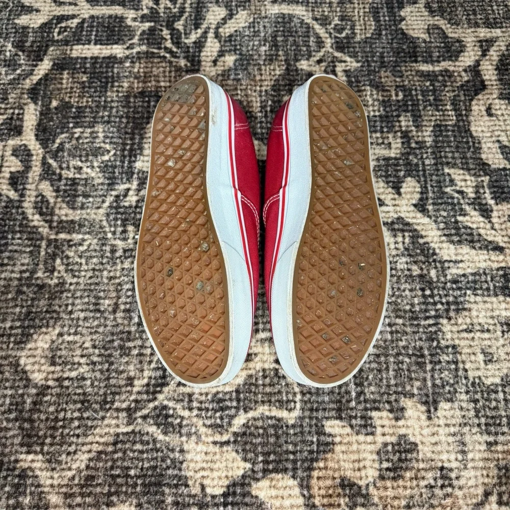 Vans Red Canvas Lace-Up Sneakers - Picture 4 of 6